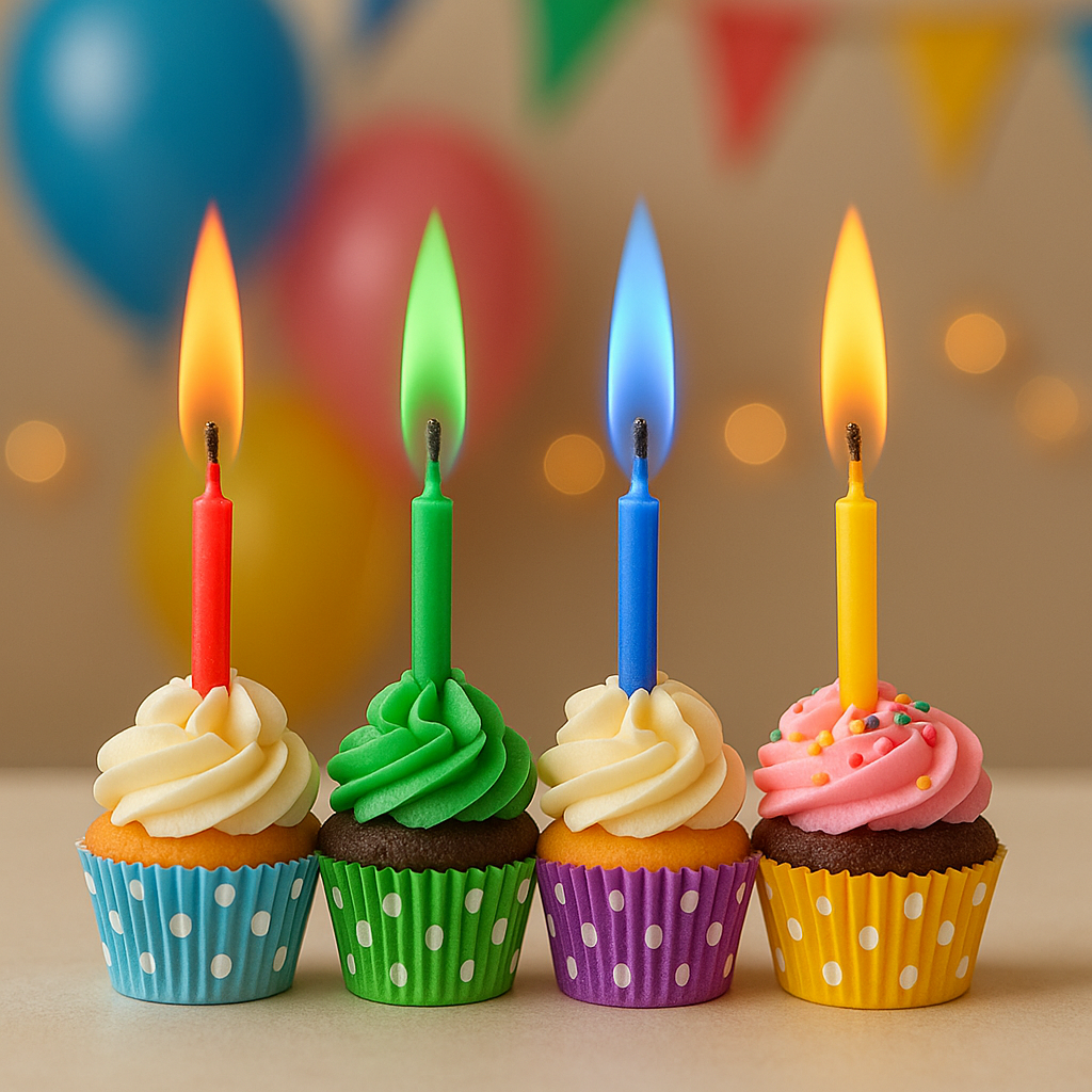 24 Count Birthday Cake Candles Happy Birthday Candles Colorful Candles Holders Included