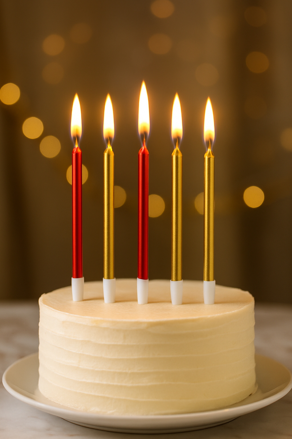 Gold Birthday Candles - 24 Pack | Metallic Long Thin Candles for Cakes & Cupcakes | Elegant Cake Decoration for Adults, Kids, Men & Women | by Tugba Aydan Home Design