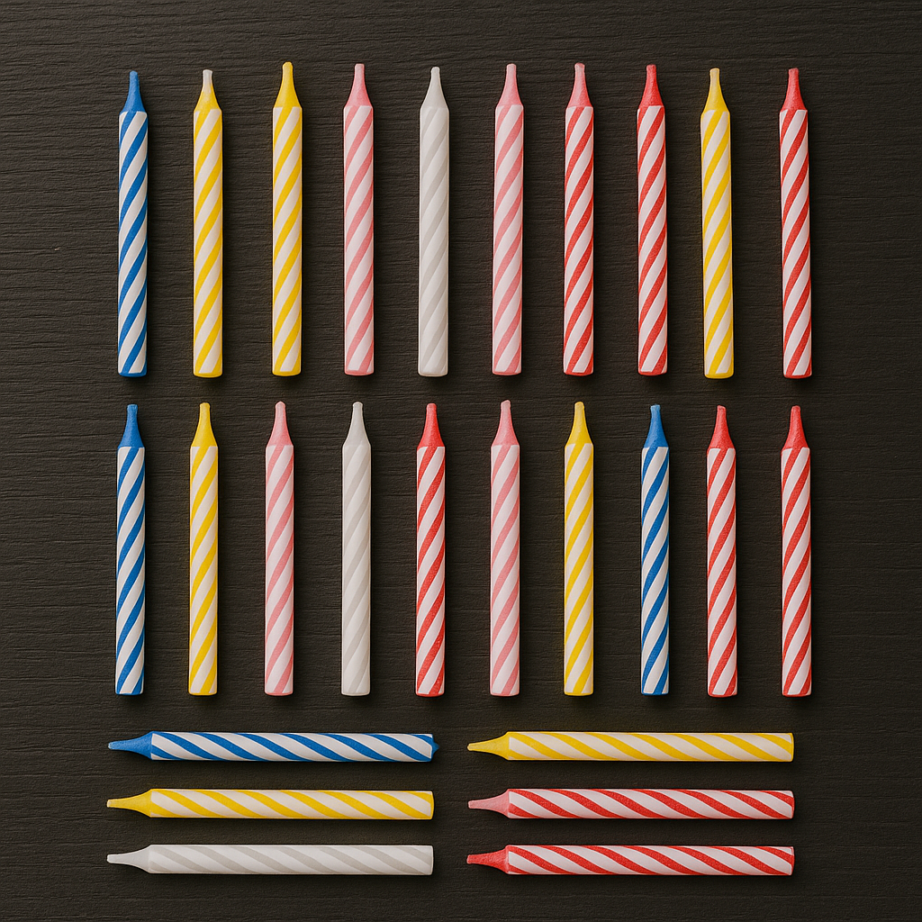by Tugba Aydan - Birthday Candle - 72 Count Mix Color Birthday Candles for Cake, Cake Candle for Birthday, Party Small Candles