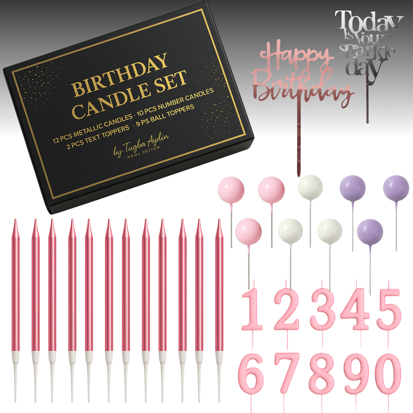 Pink birthday candles