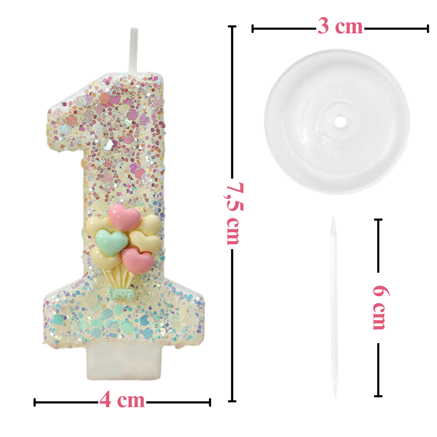Birthday Candles Set for Cake – Number 11 Candle with 24 Piece Decoration Kit, Spiral Candles & Cake Toppers – Kids Birthday Party Supplies