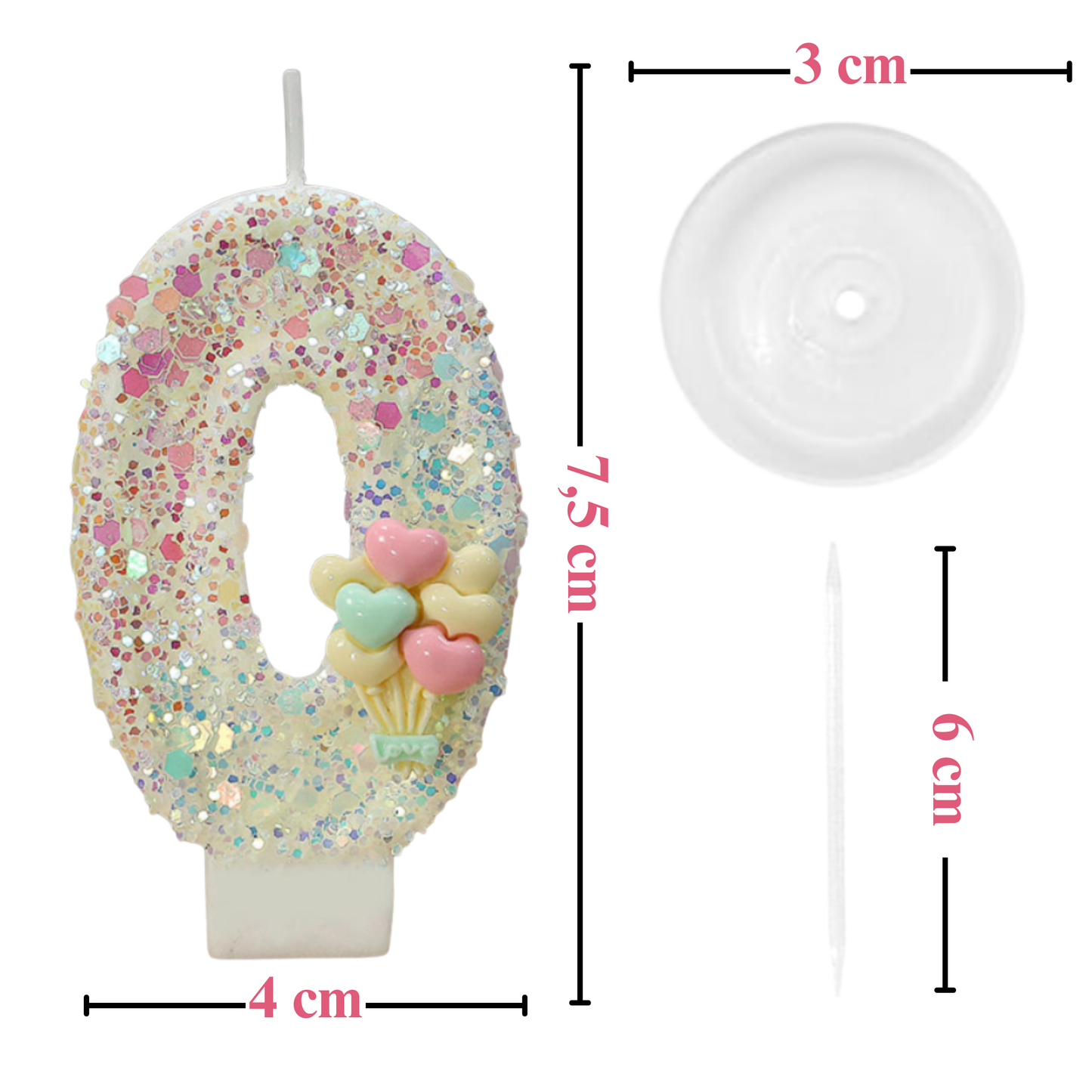 Birthday Candles Set for Cake – Number 10 Candle with 25 Piece Decoration Kit, Spiral Candles & Cake Toppers – Kids Birthday Party Supplies