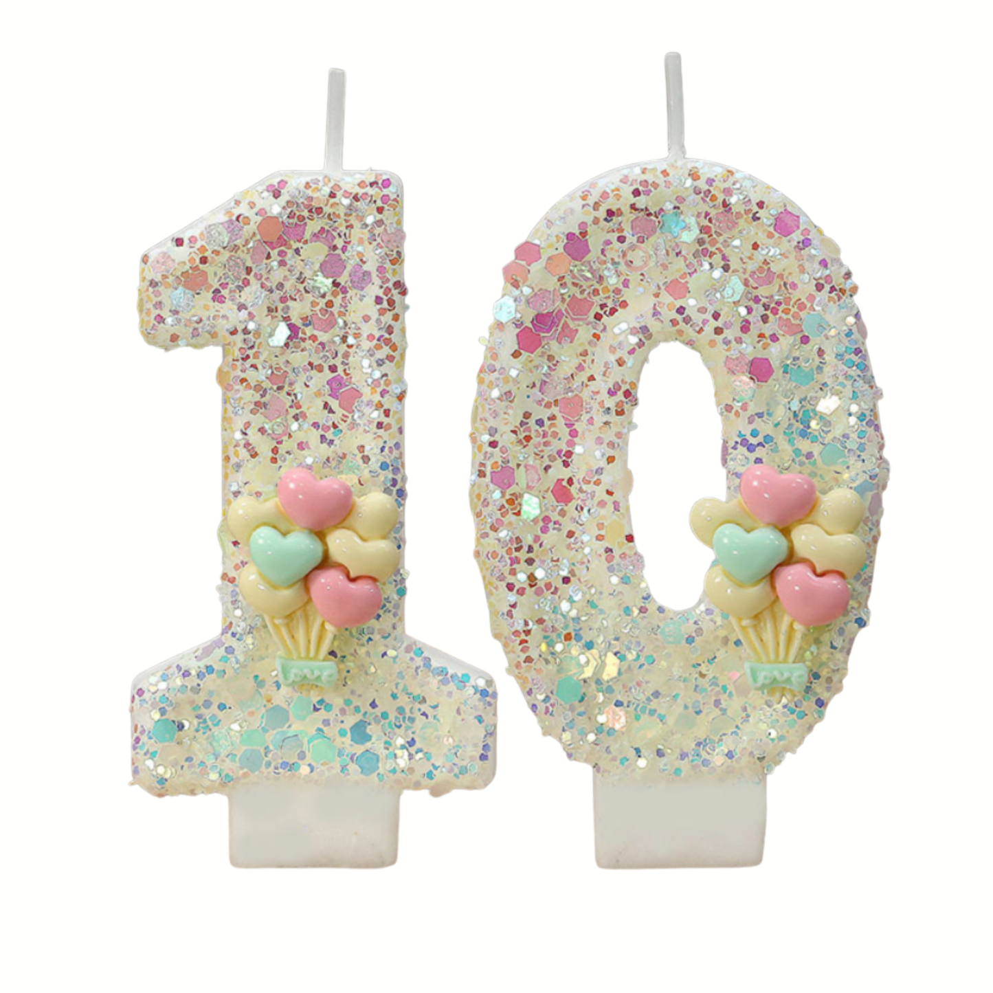 Birthday Candles Set for Cake – Number 10 Candle with 25 Piece Decoration Kit, Spiral Candles & Cake Toppers – Kids Birthday Party Supplies
