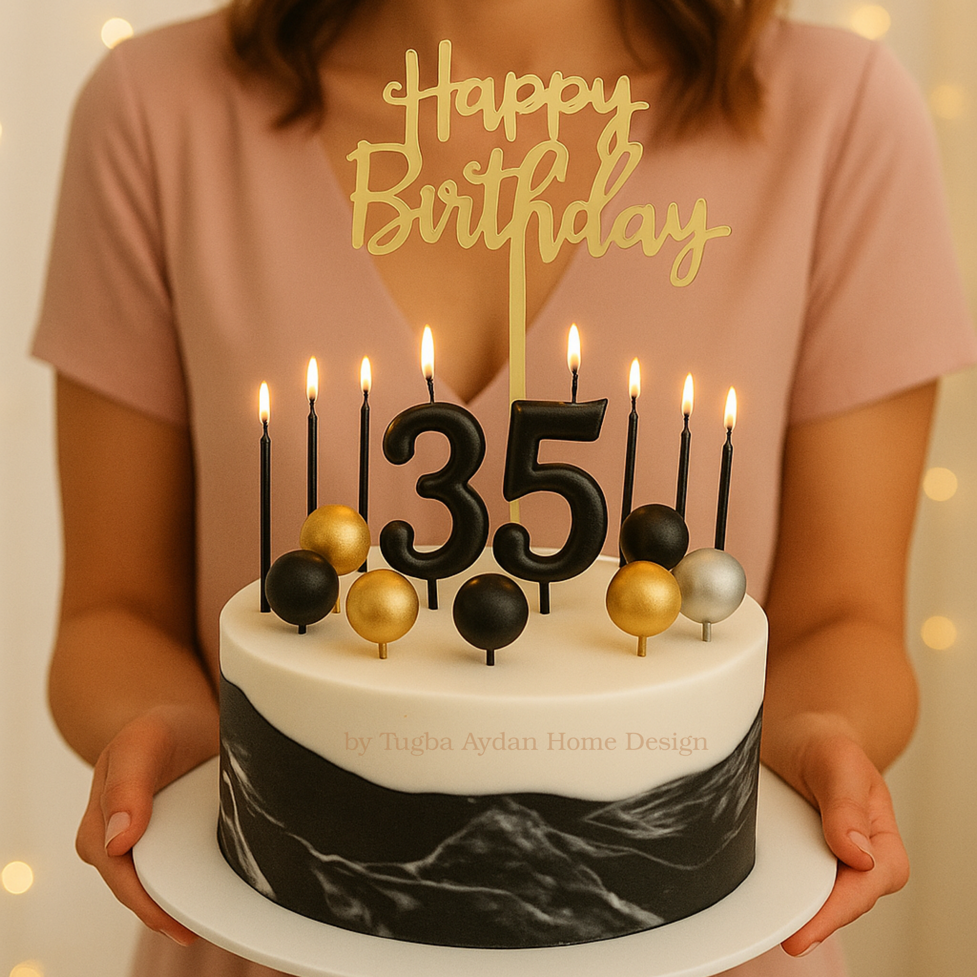 Black birthday candles