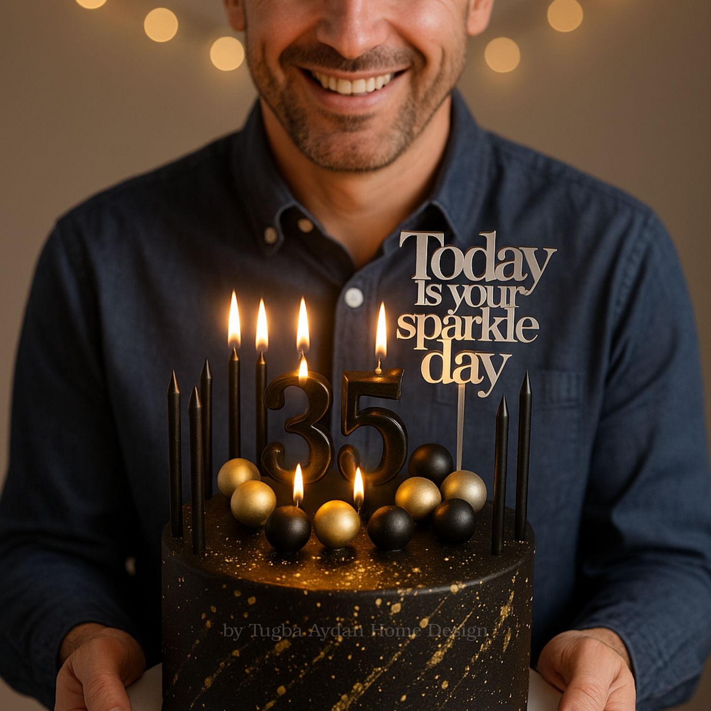 Black birthday candles