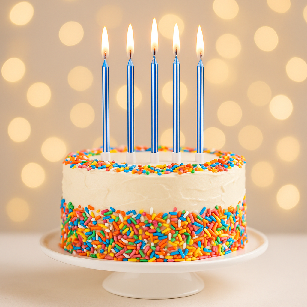 by Tugba Aydan - Blue Birthday Candles - 24 Count Long Thin Blue Birthday Candles, Metallic Cake Candle for Birthday, Party Candles