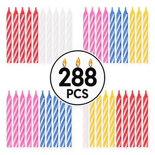 by Tugba Aydan - Birthday Candle - 288 Count Mix Color Birthday Candles for Cake, Cake Candle for Birthday, Party Small Candles
