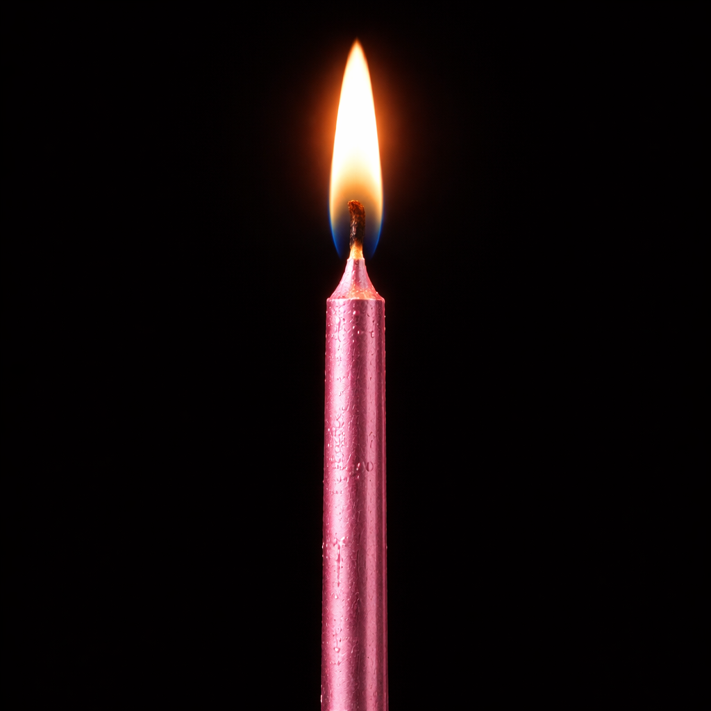 by Tugba Aydan - Pink Birthday Candles - 24 Count Long Thin Pink Birthday Candles For Cake, Metallic Cake Candle for Birthday, Party Candles