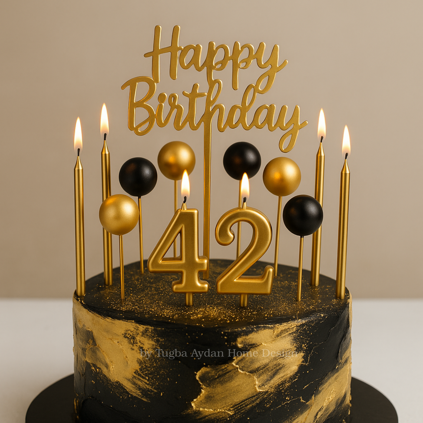 Gold birthday candles