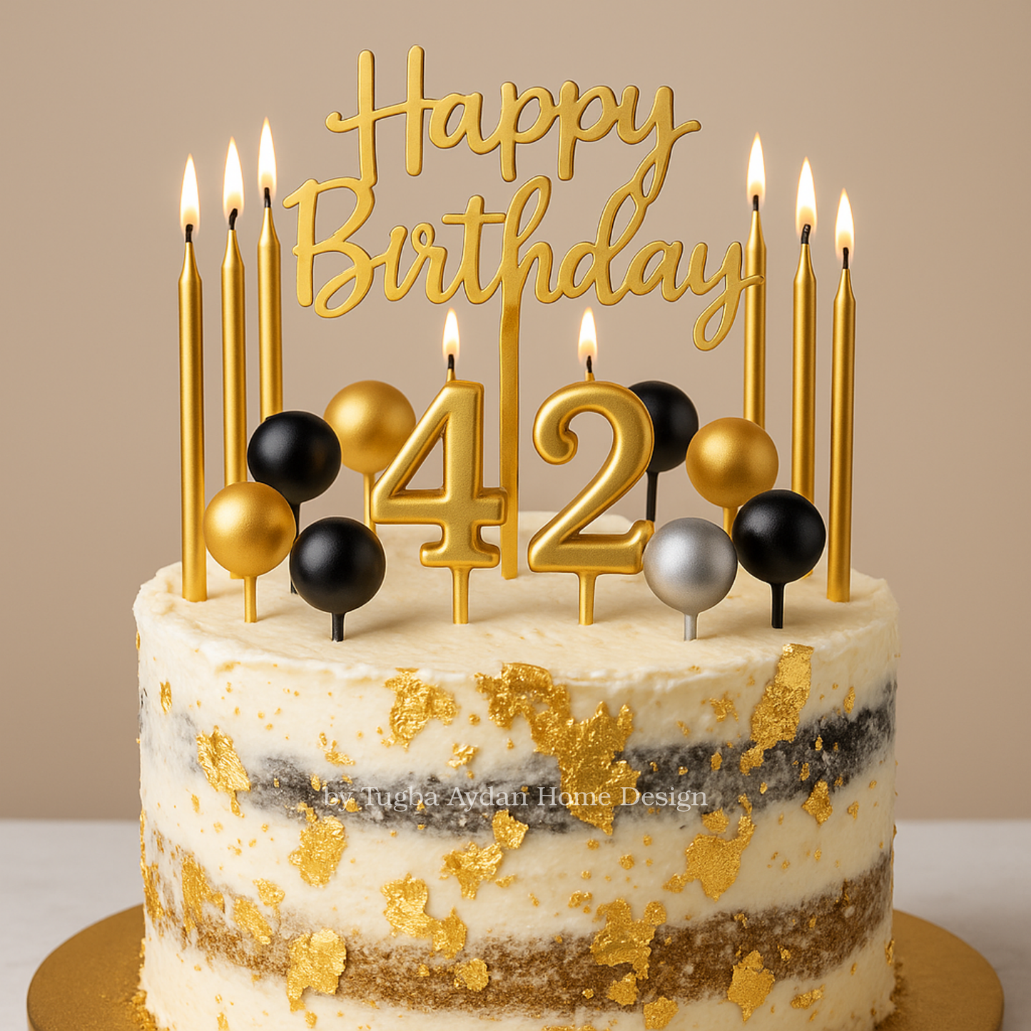 Gold birthday candles
