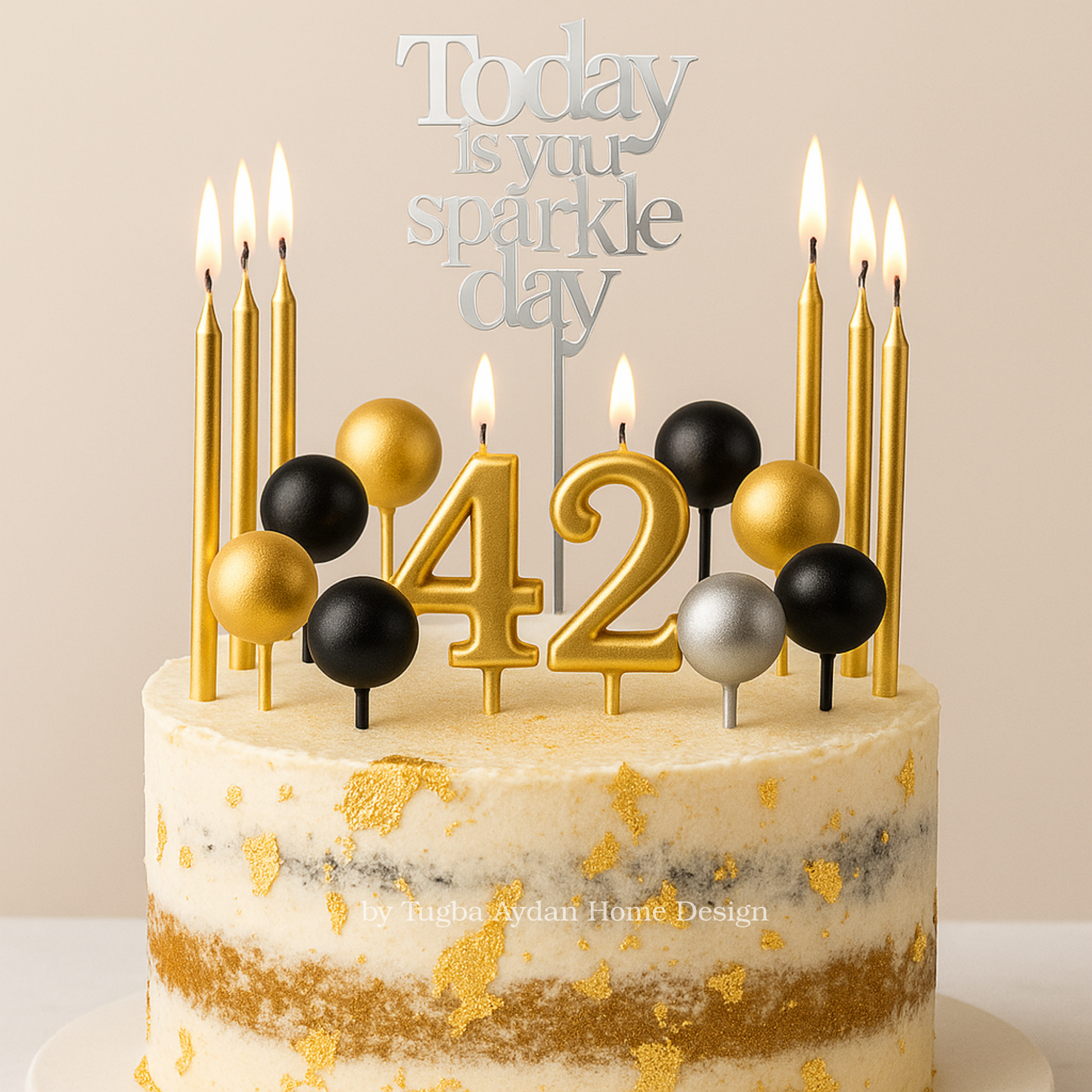 Gold birthday candles