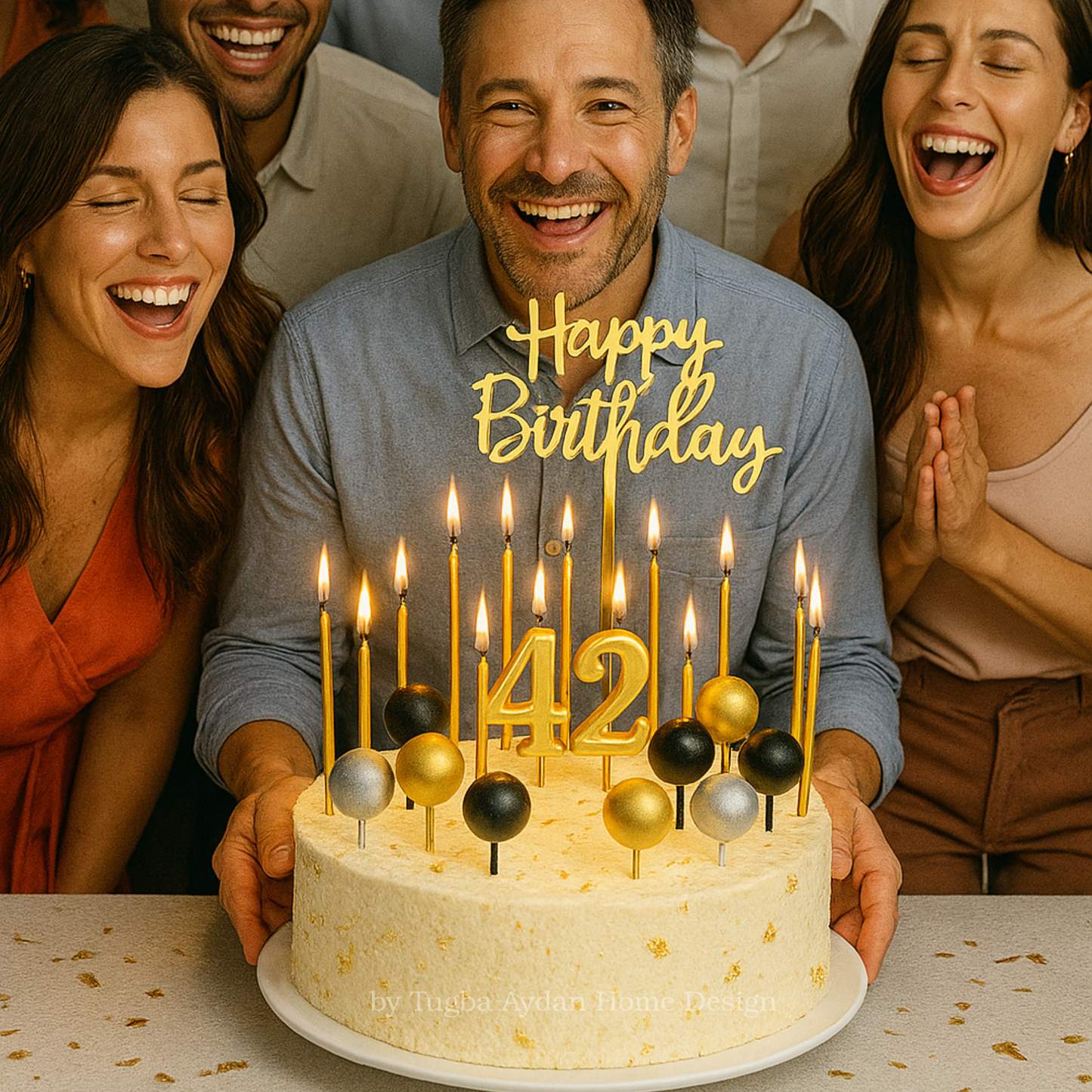 Gold birthday candles