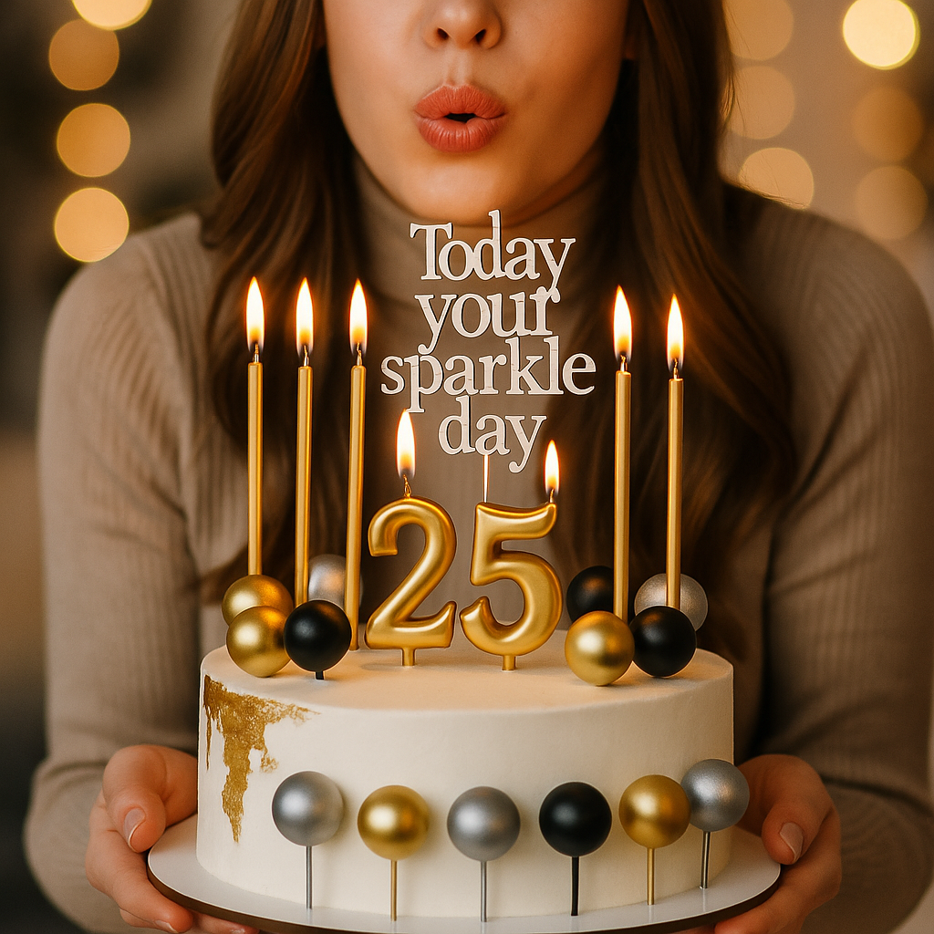 Gold birthday candles
