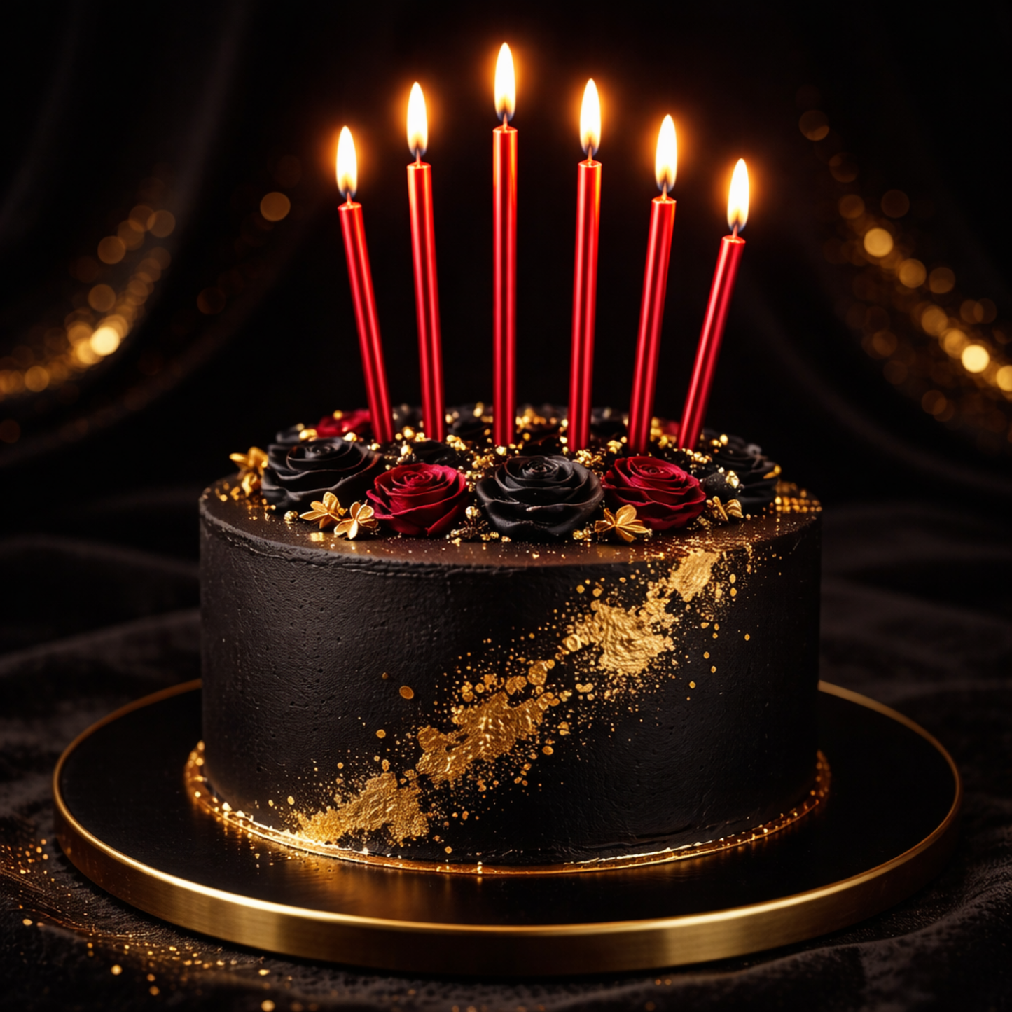 by Tugba Aydan - Red Birthday Candles - 24 Count Long Thin Red Birthday Candles for Cake, Metallic Cake Candle for Birthday, Party Candles