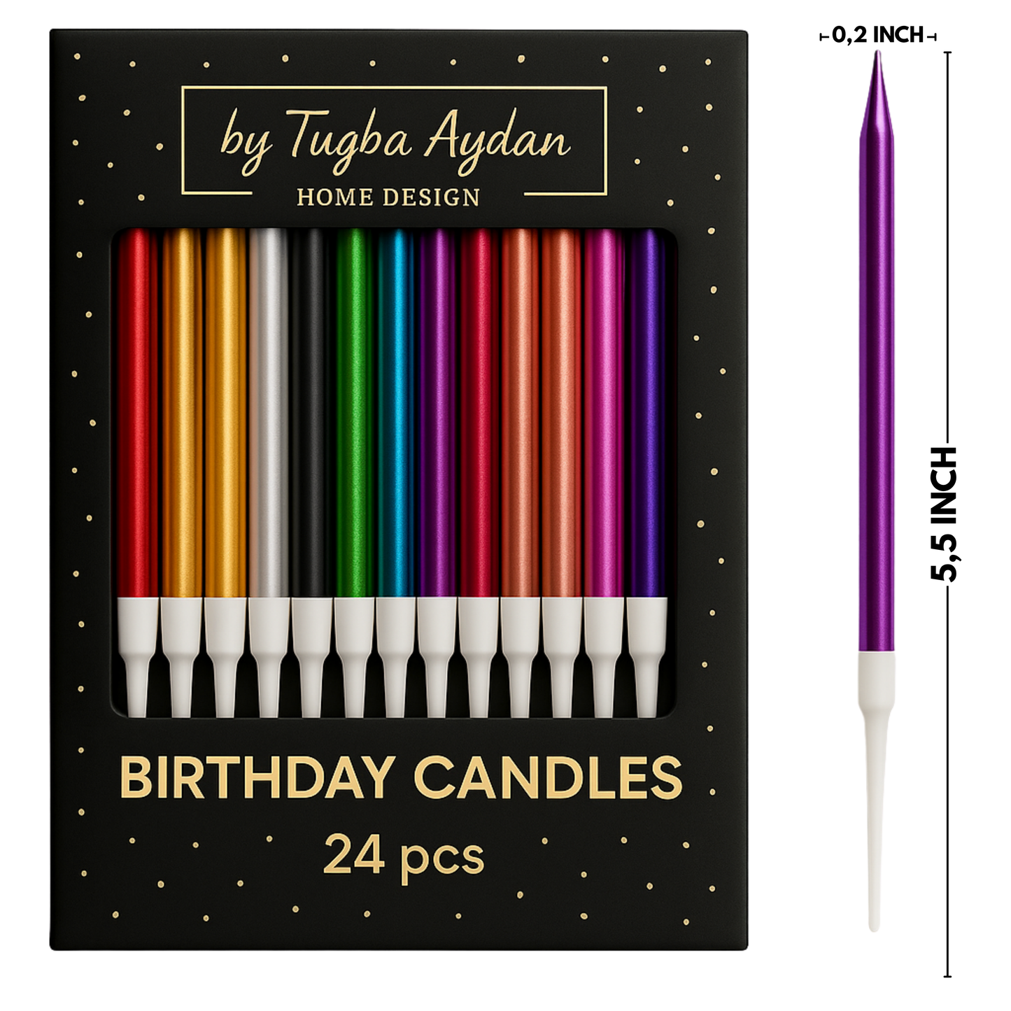 Rainbow Birthday candles for cake