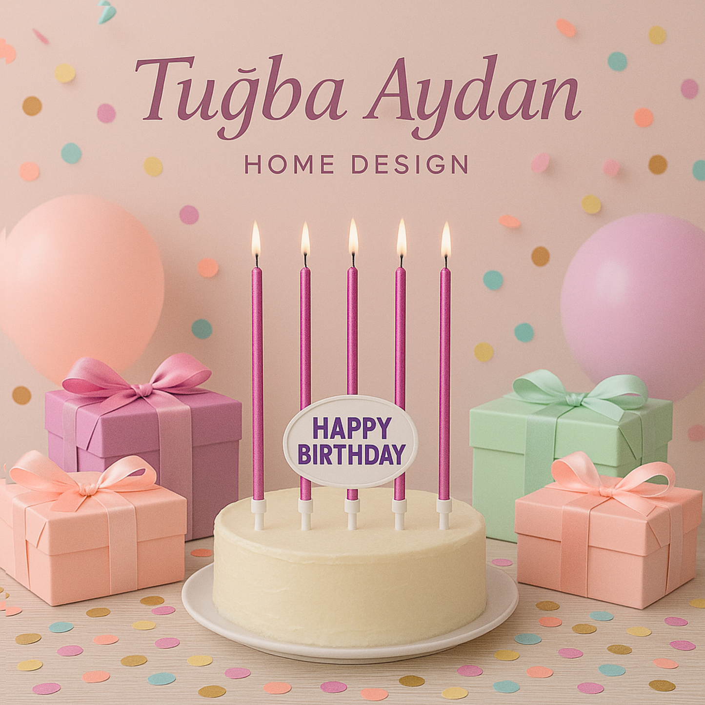 by Tugba Aydan - Pink Birthday Candles - 24 Count Long Thin Pink Birthday Candles For Cake, Metallic Cake Candle for Birthday, Party Candles