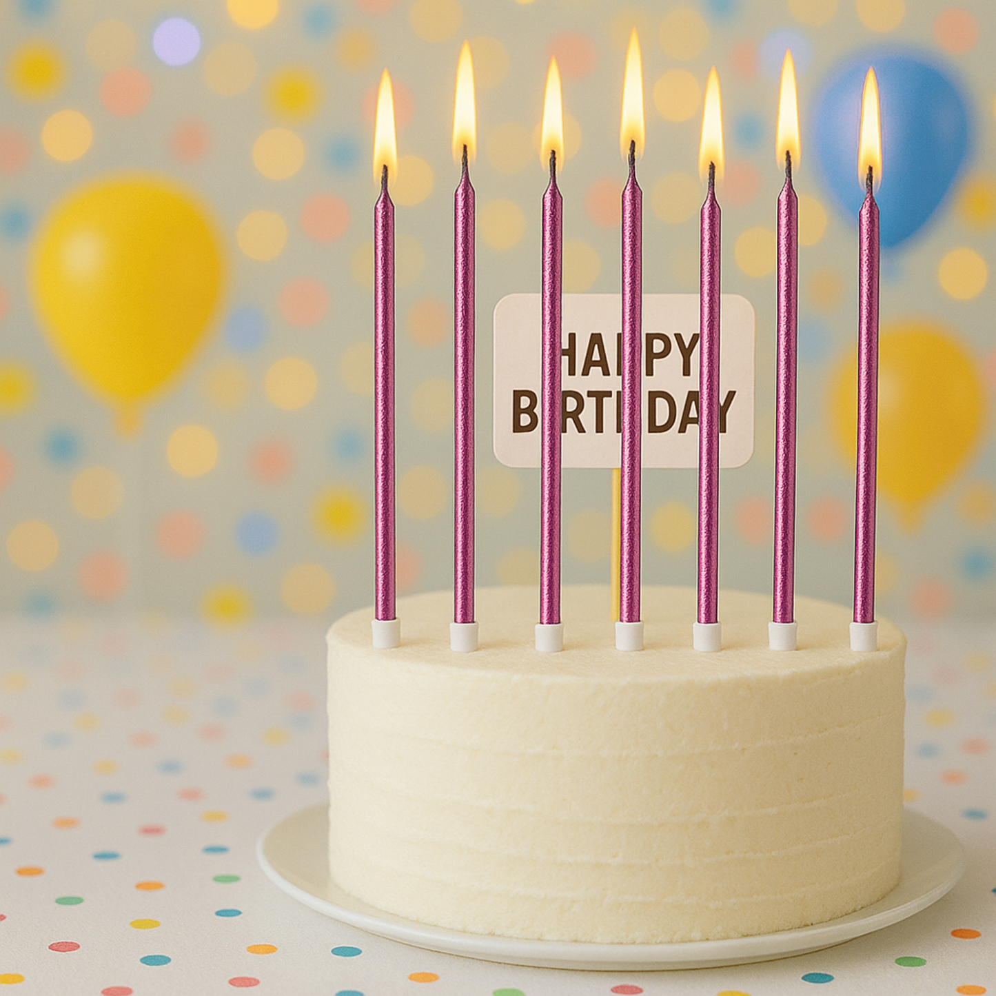 by Tugba Aydan - Pink Birthday Candles - 24 Count Long Thin Pink Birthday Candles For Cake, Metallic Cake Candle for Birthday, Party Candles