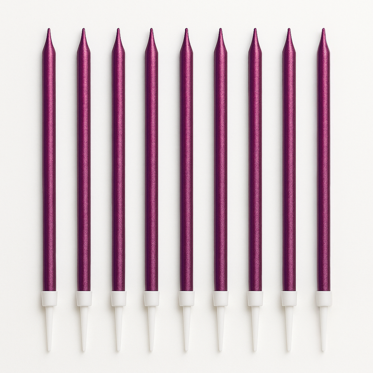 by Tugba Aydan - Purple Birthday Candles - 24 Count Long Thin Purple Birthday Candles for Cake, Metallic Cake Candle for Birthday