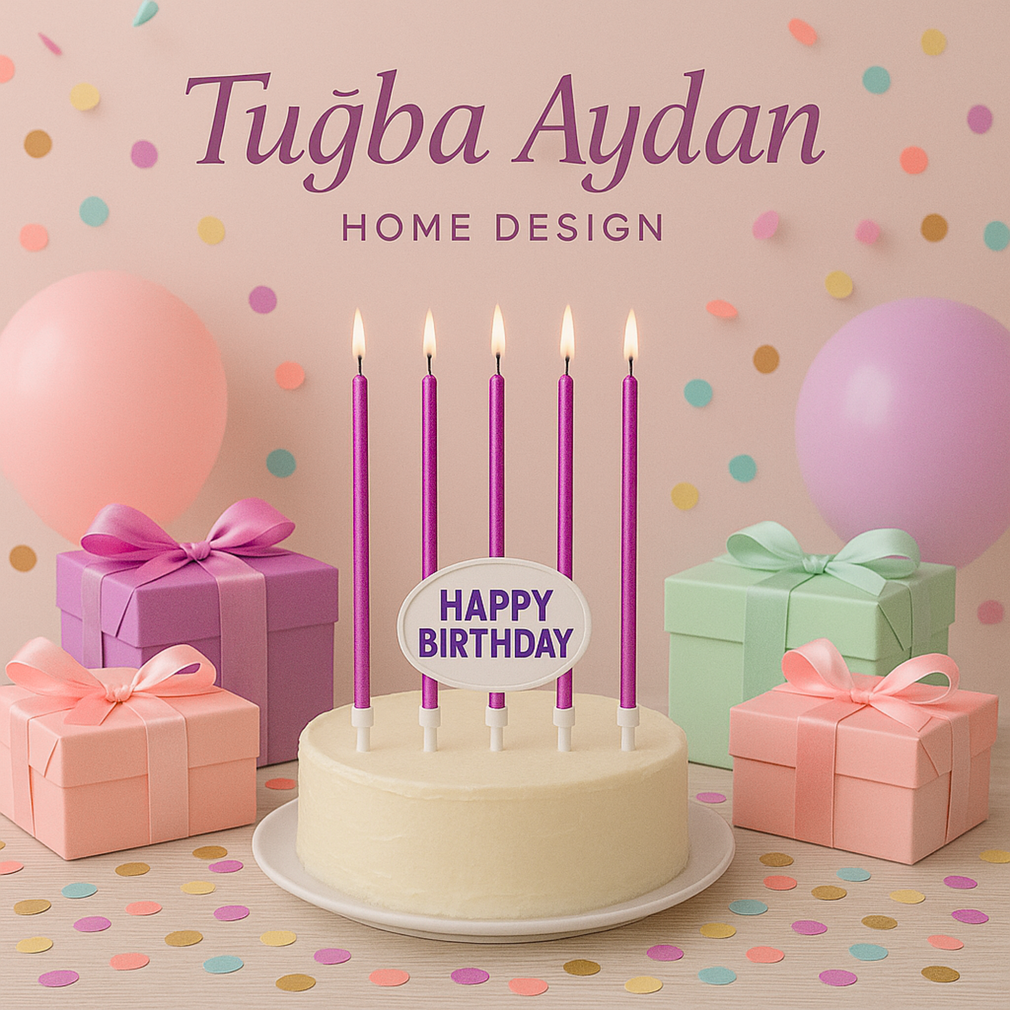 by Tugba Aydan - Purple Birthday Candles - 24 Count Long Thin Purple Birthday Candles for Cake, Metallic Cake Candle for Birthday