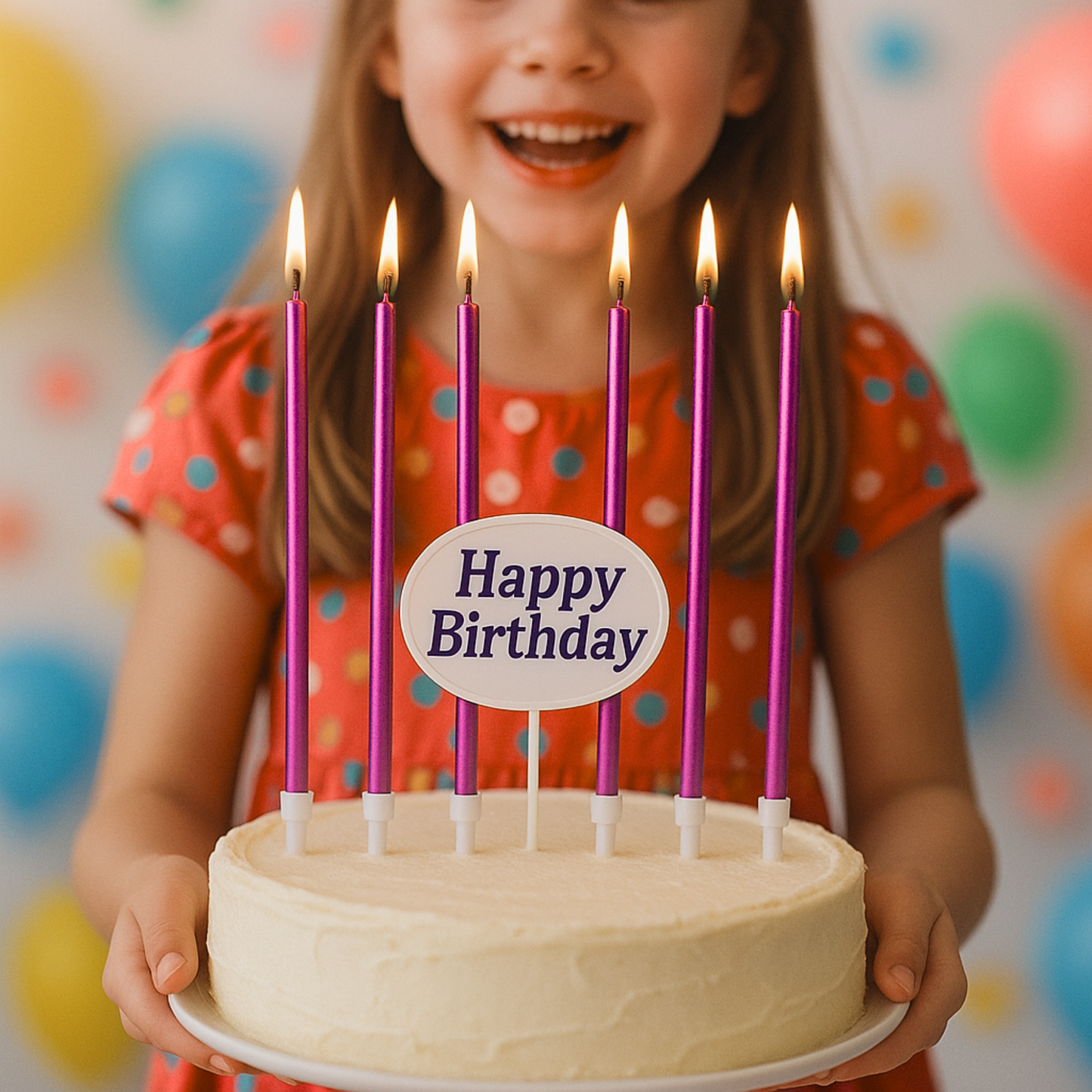 by Tugba Aydan - Purple Birthday Candles - 24 Count Long Thin Purple Birthday Candles for Cake, Metallic Cake Candle for Birthday