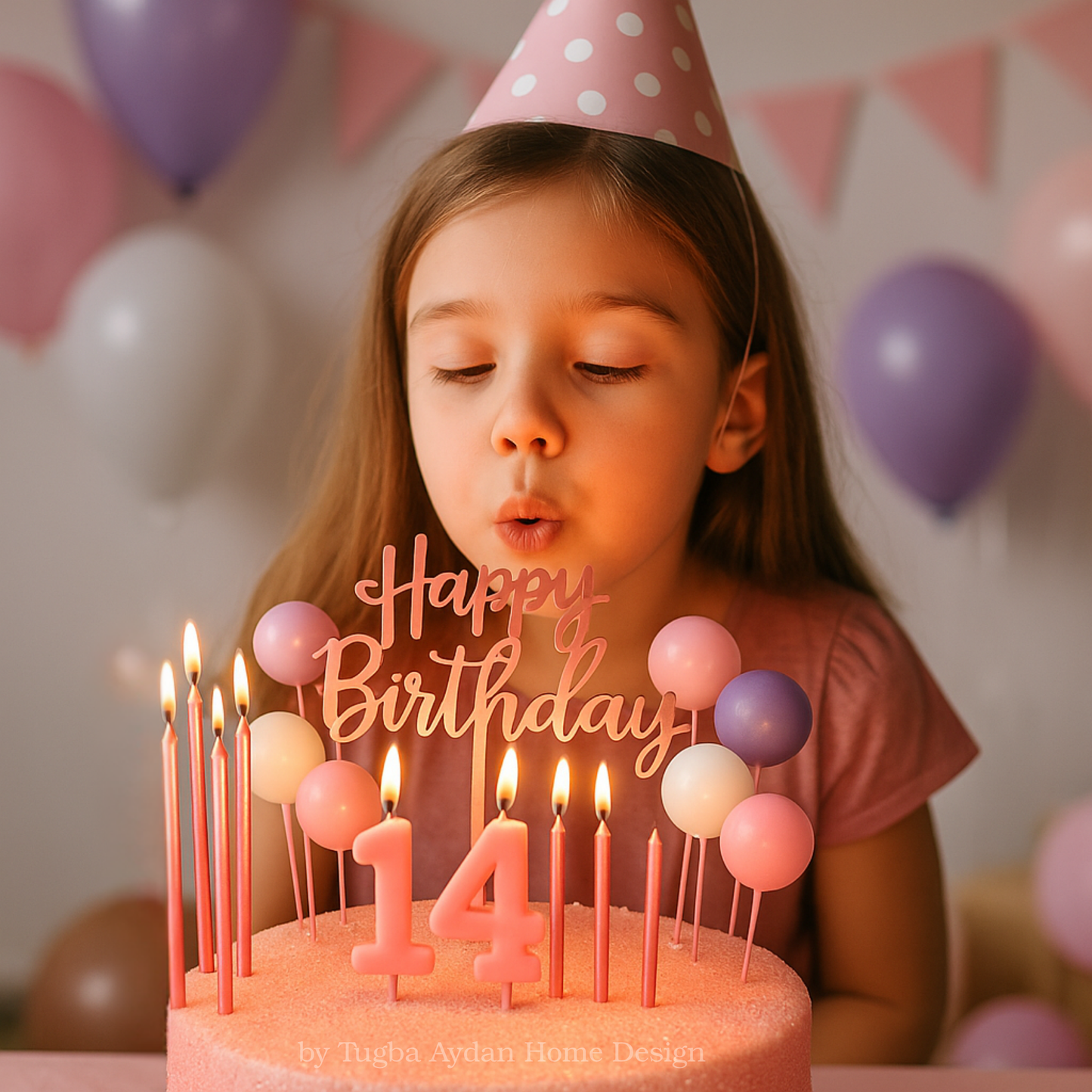Pink birthday candles