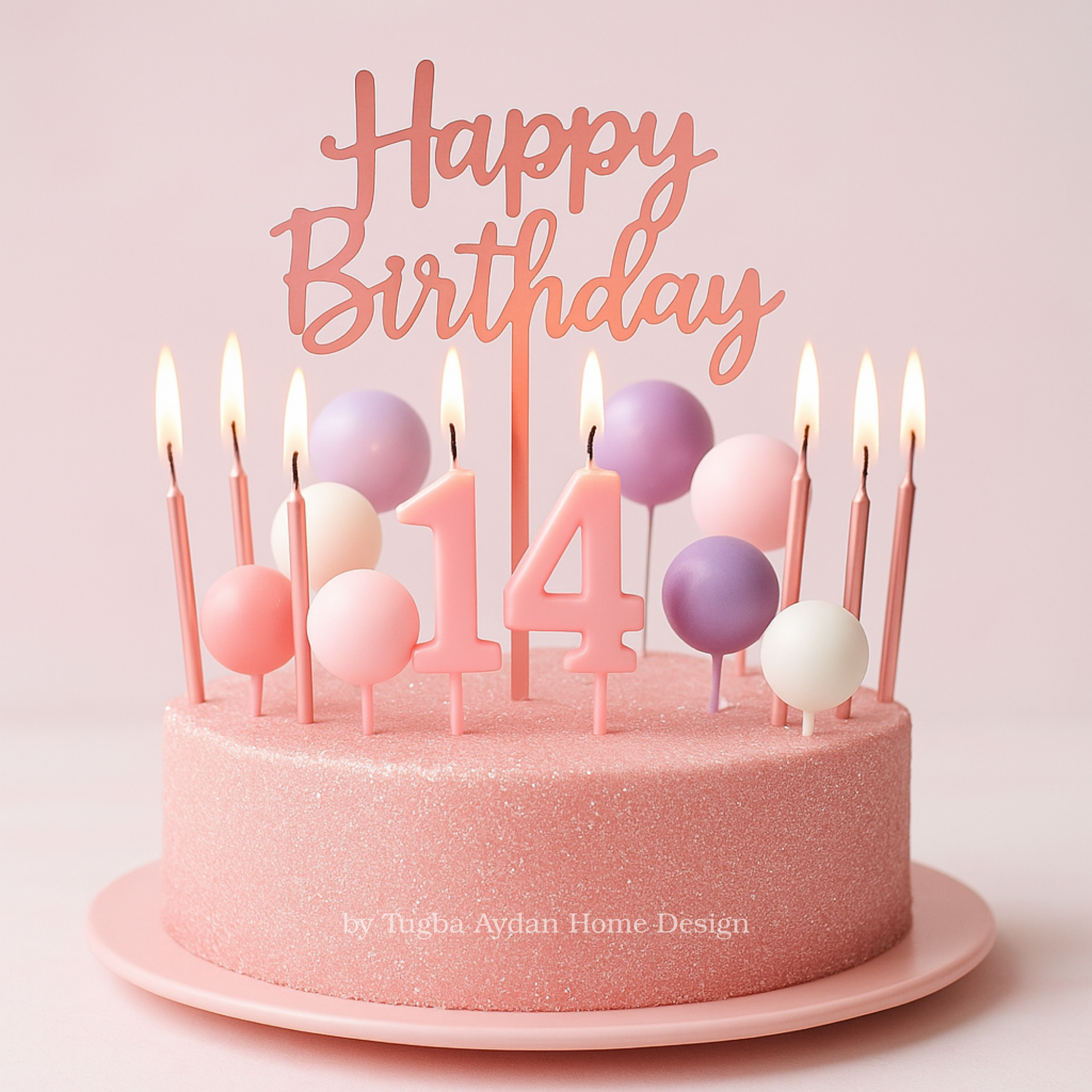 Pink birthday candles for cake