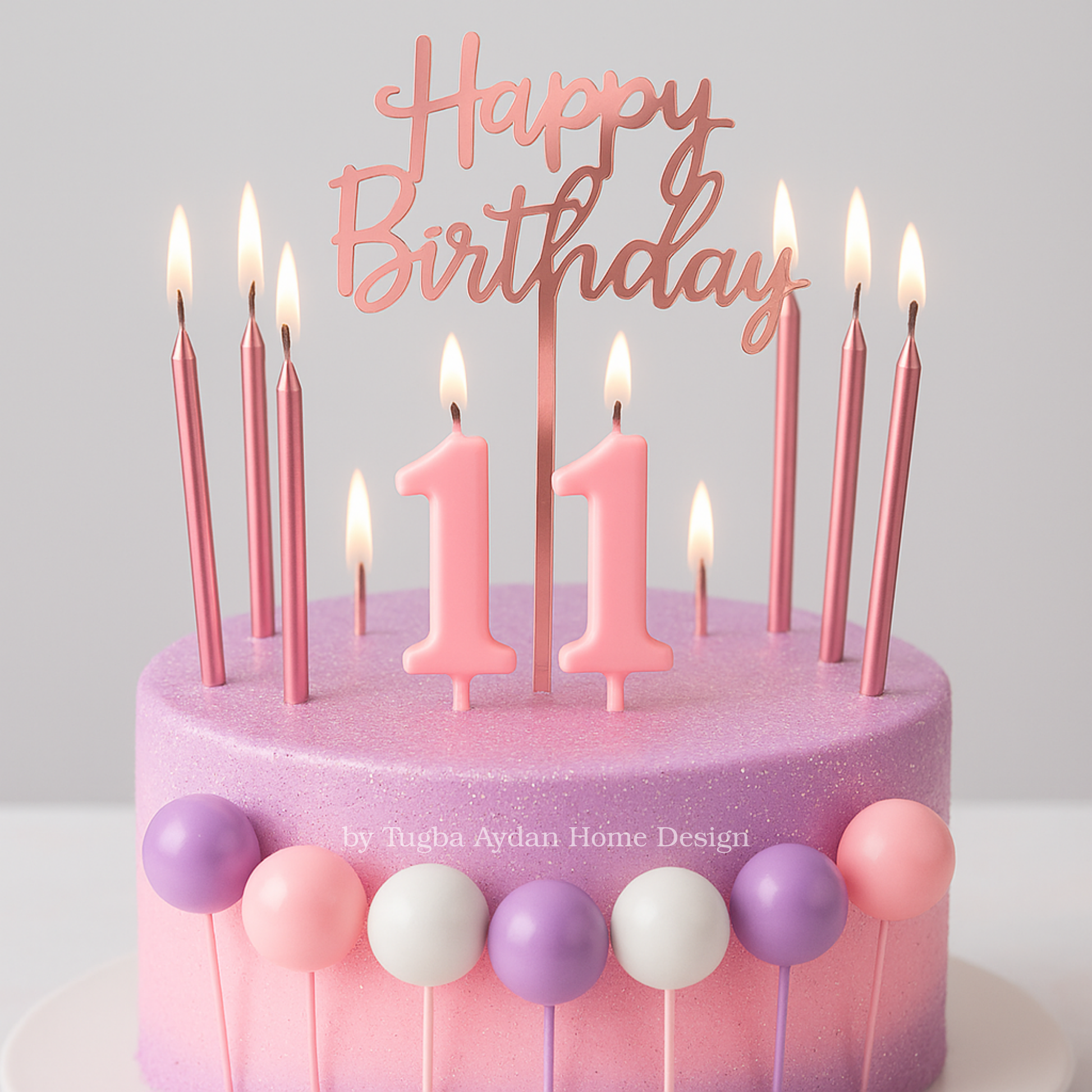 Pink birthday candles