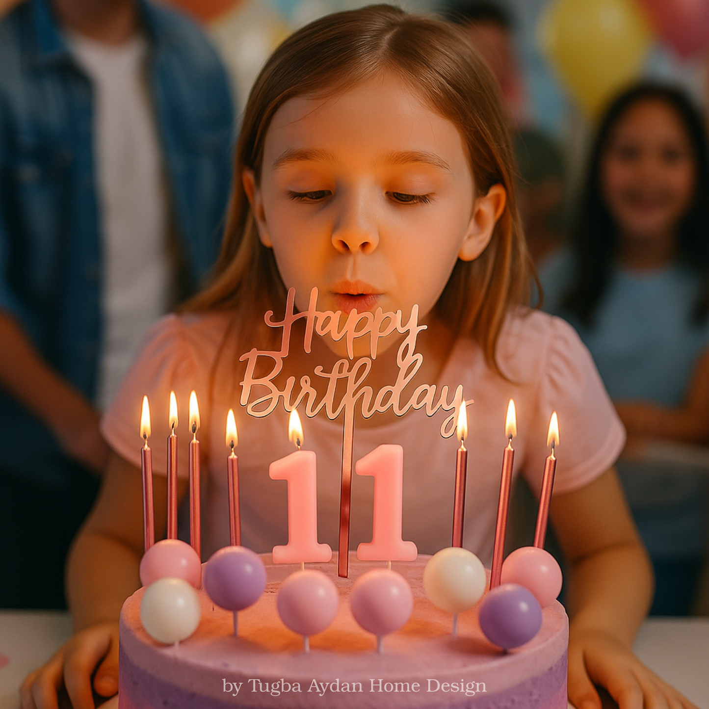 Pink birthday candles