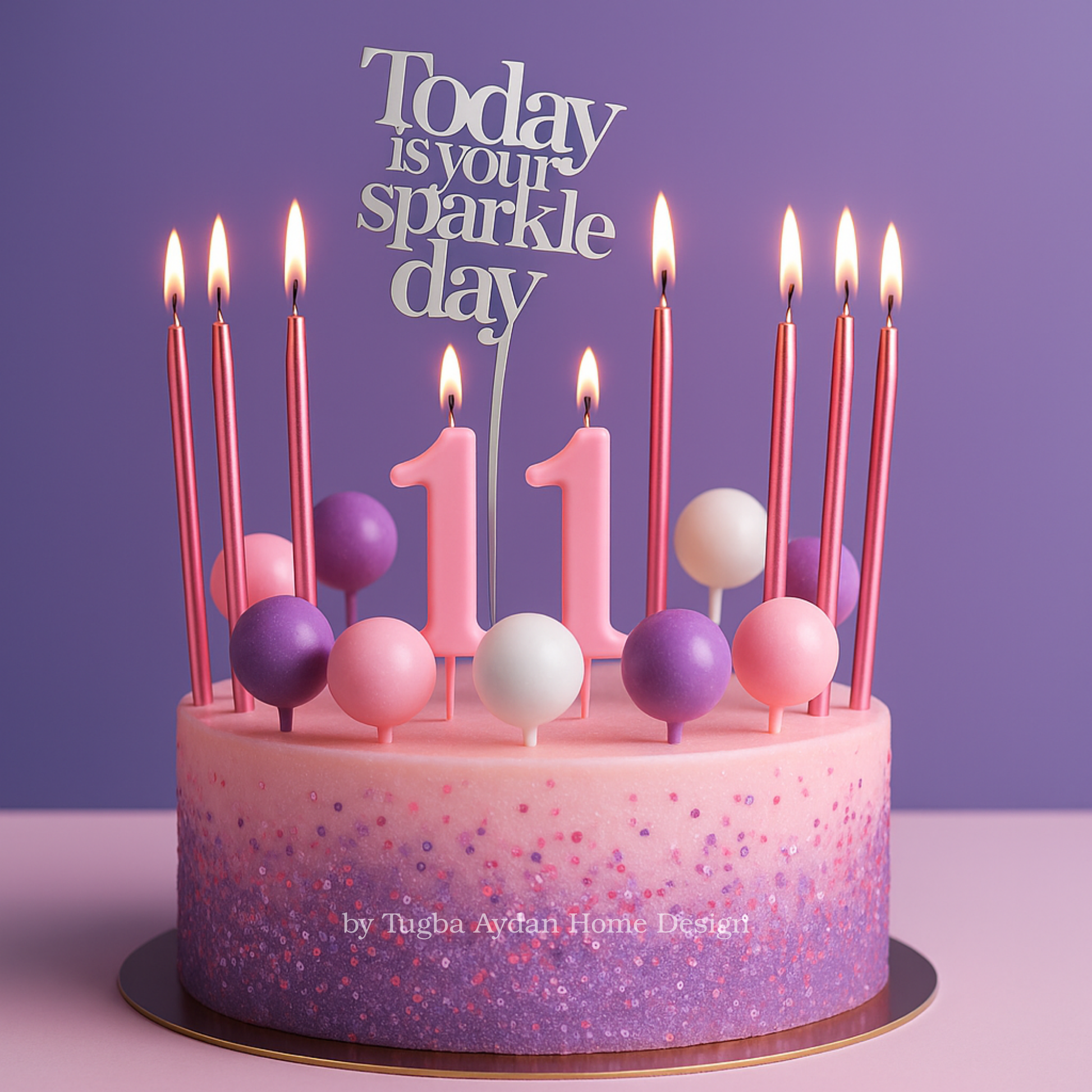 Pink birthday candles