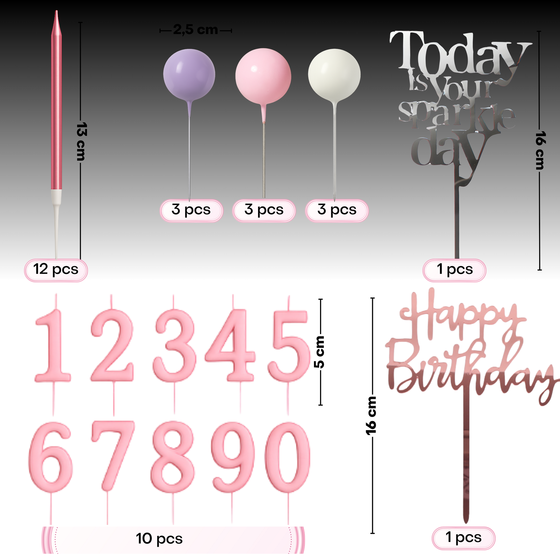 Pink birthday candles