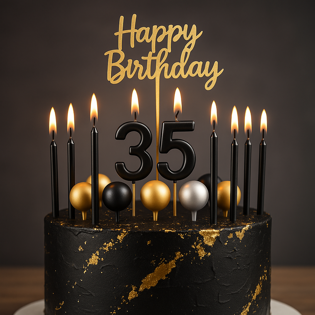 Black birthday candles