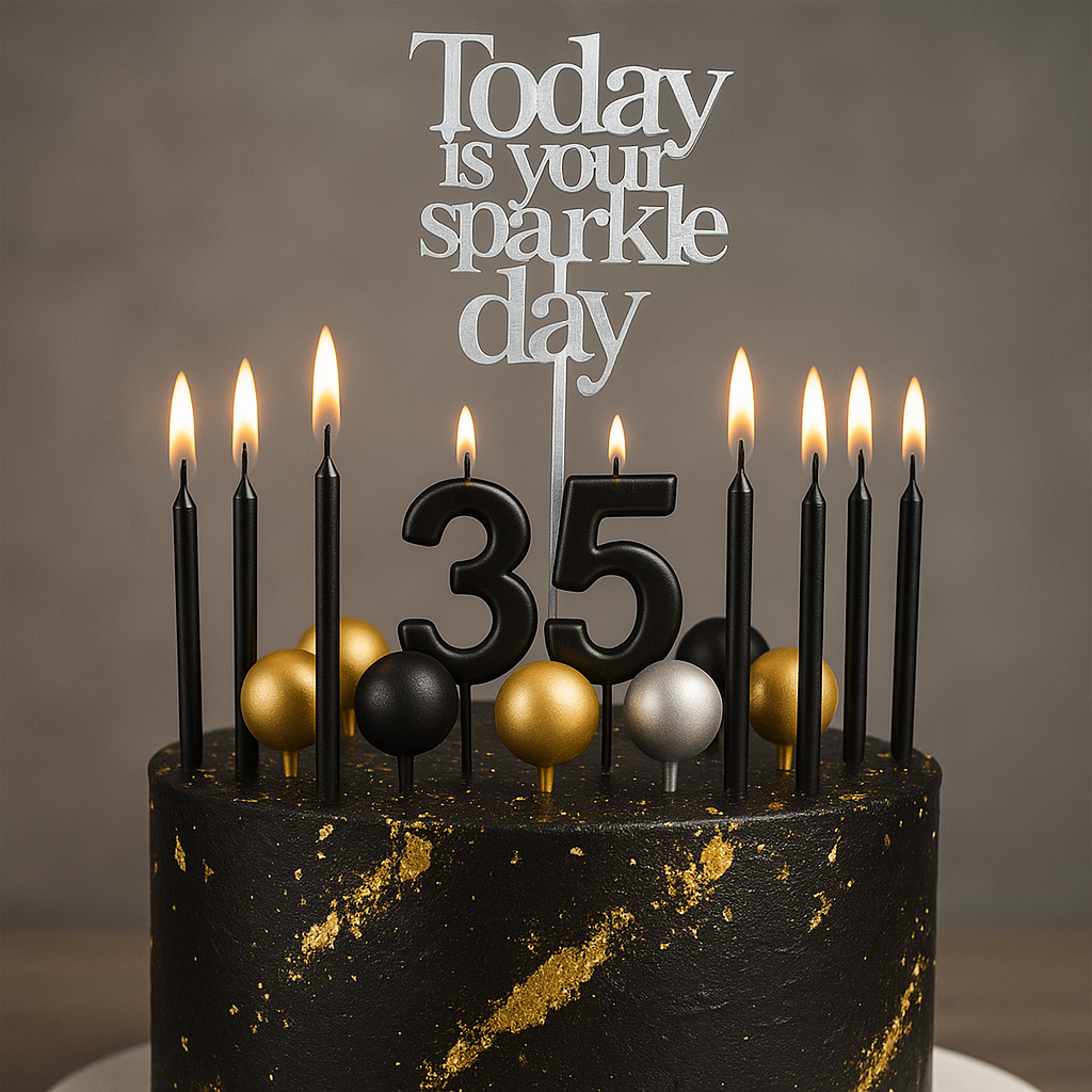 Black birthday candles