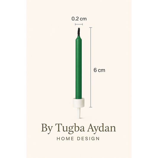 by Tugba Aydan – 12 Pcs Multicolor Flame Candles for Cake with Holders, Unscented & Non-Toxic, Colorful Party Candle Decoration