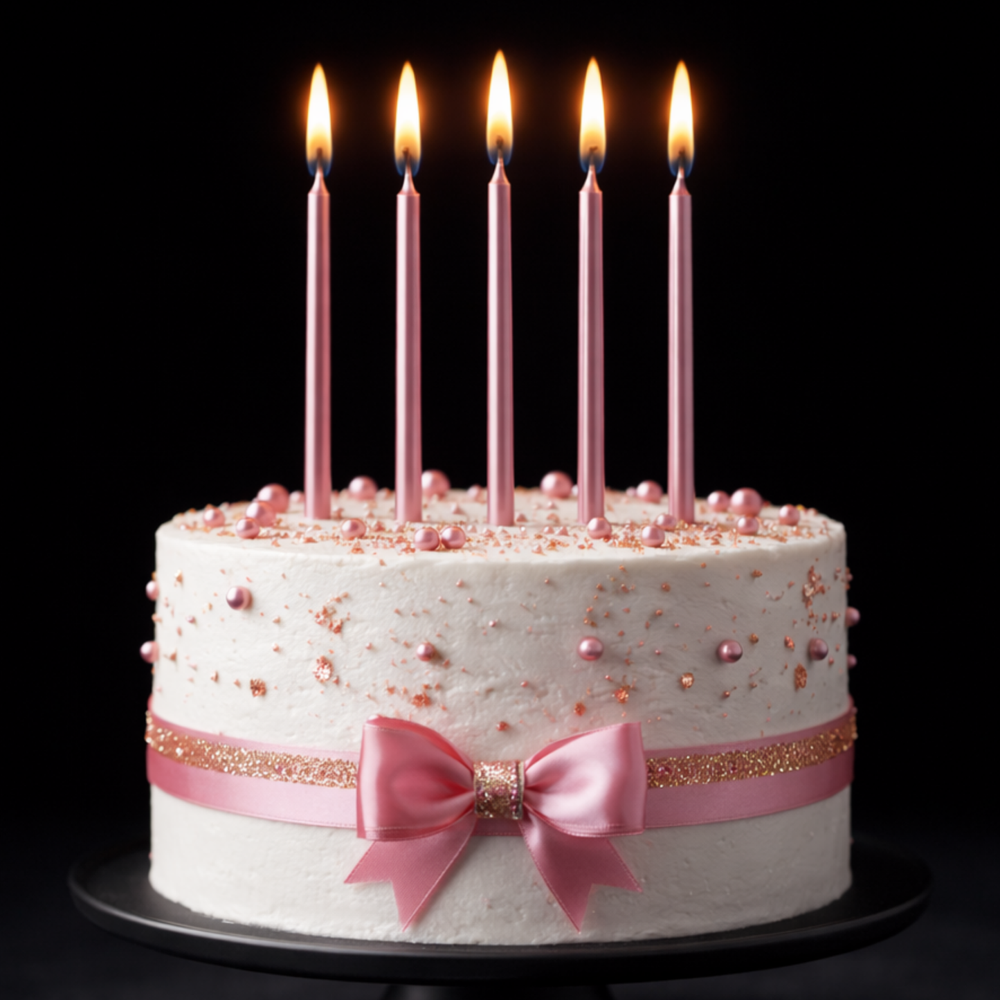by Tugba Aydan - Pink Birthday Candles - 24 Count Long Thin Pink Birthday Candles For Cake, Metallic Cake Candle for Birthday, Party Candles